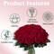 24 PCS Artificial Red Roses with Long Stems 20 Inch Realistic Silk Rose Flowers for Wedding Bouquet Valentine Party Home Table Centerpiece Decoration